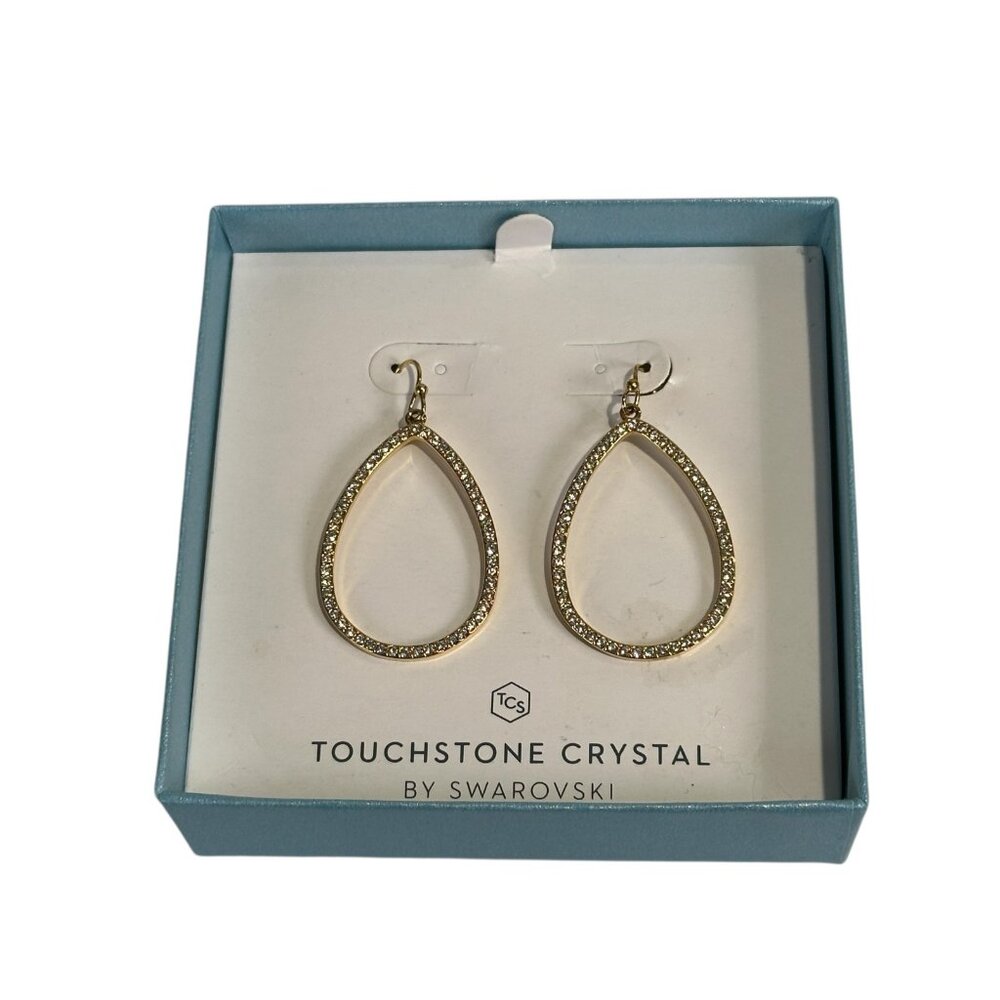 Touchstone Crystal Around The Way Earrings Golden Ion Crystal by Swarovski 💎
